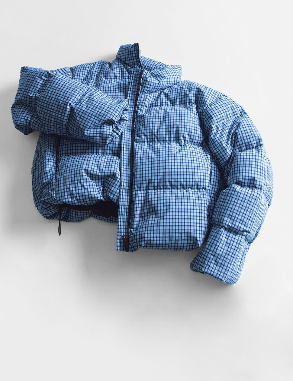 Blue Plaid Puffy Jacket-PREORDER