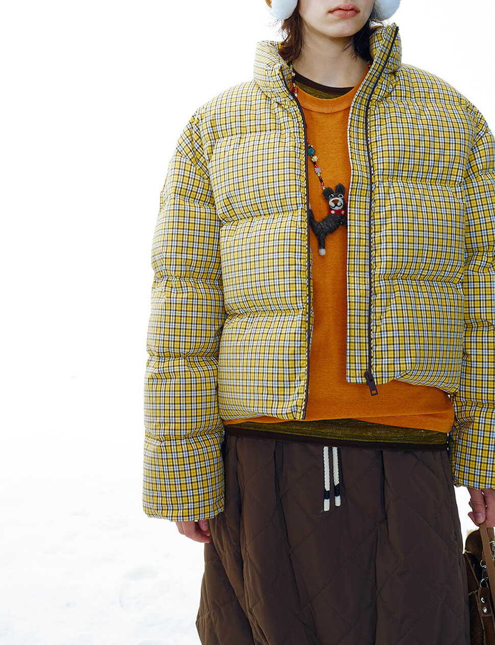 Mustard Plaid Puffy Jacket-PREORDER