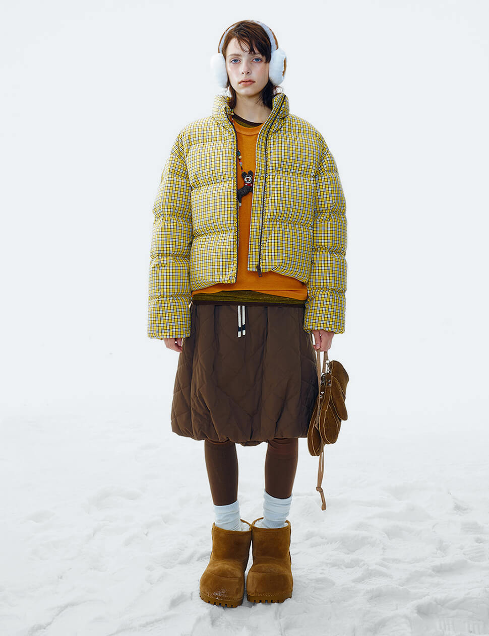 Mustard Plaid Puffy Jacket-PREORDER