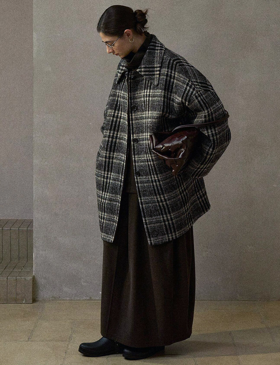 Oversized Plaid Wool Coat-PREORDER