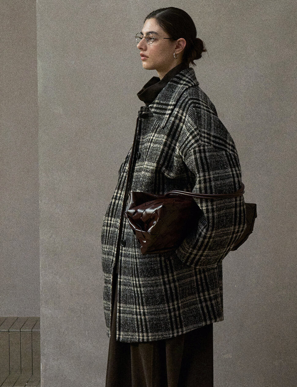 Oversized Plaid Wool Coat-PREORDER