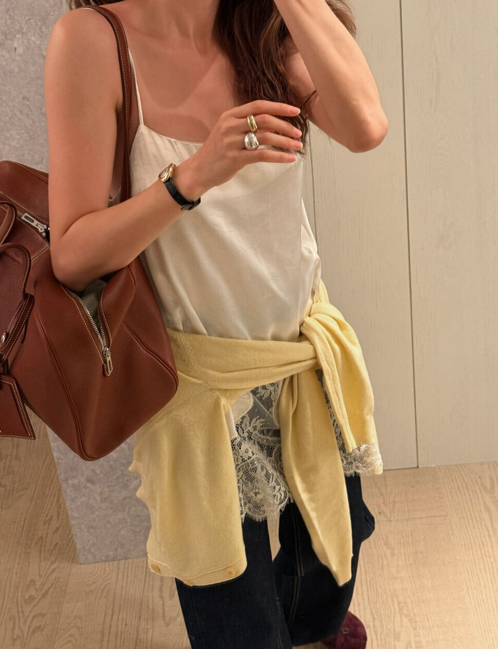 Lace Hem Satin Tank -PREORDER