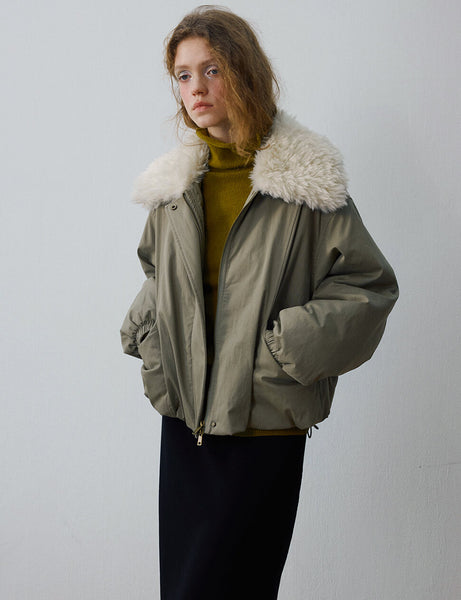Fur Collar Bomber Jacket