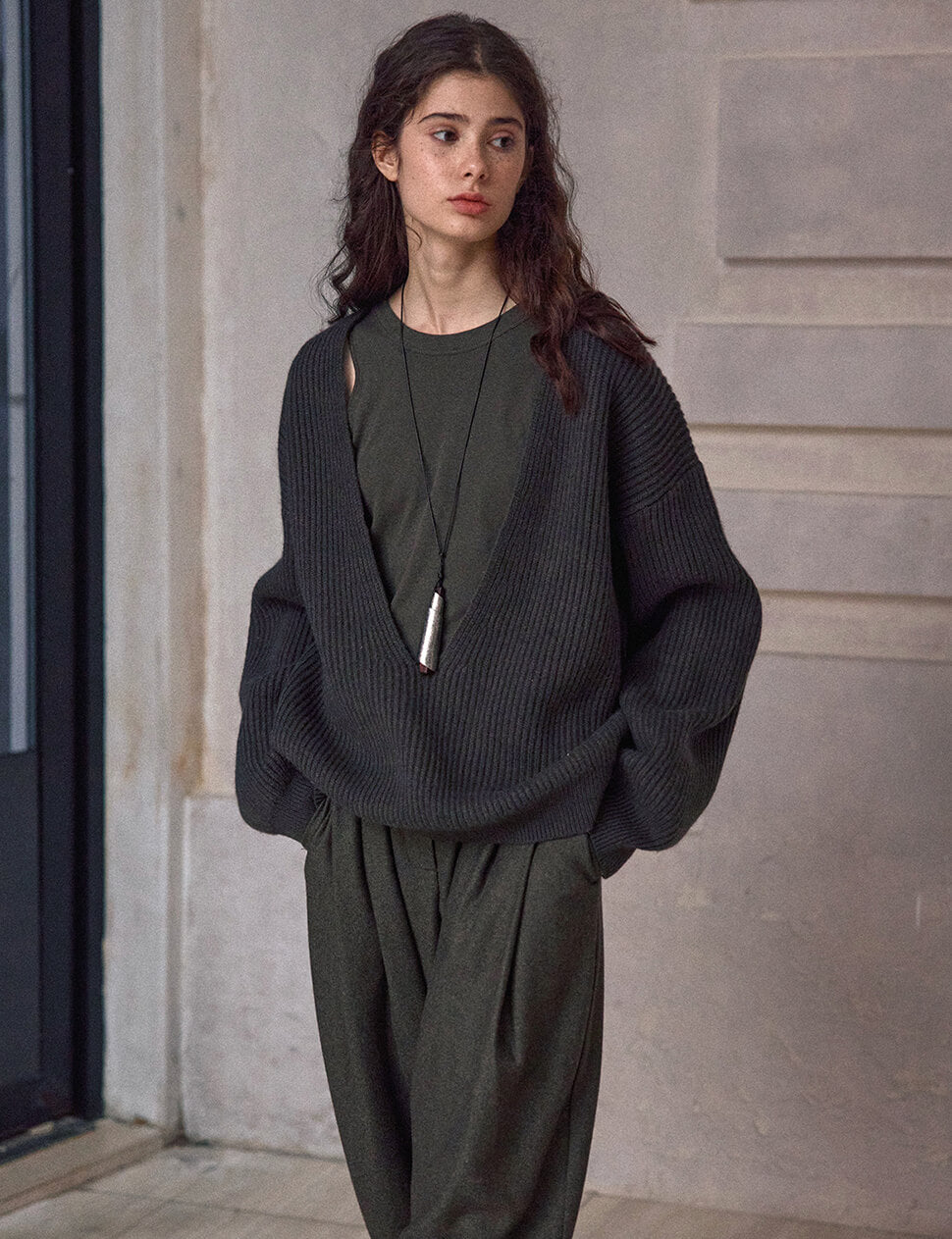 Deep-V-Neck Sweater-PREORDER