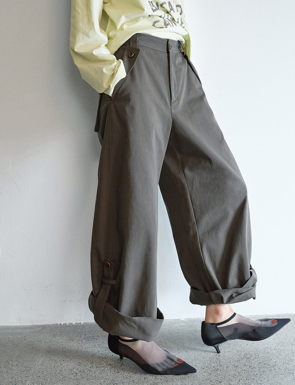 Button Cuff Oversized Pants-PREORDER
