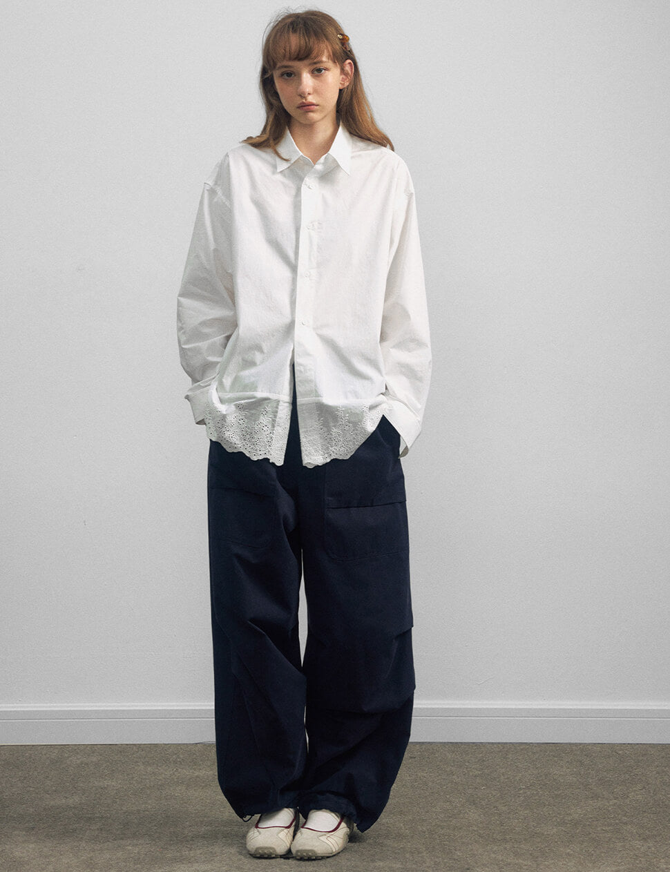 Lace Hem Shirt-PREORDER
