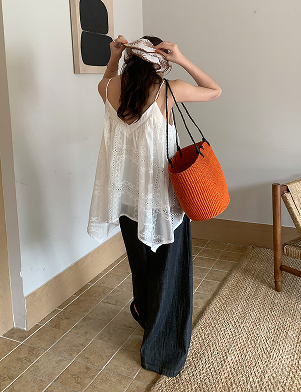 White Lace Scarf Top