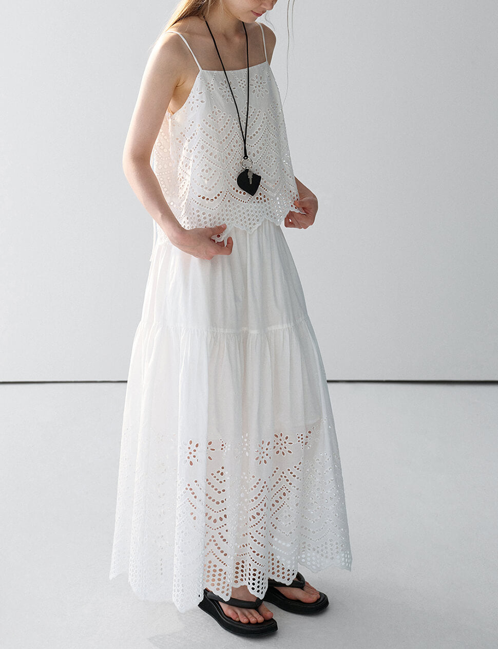 White Eyelet Tank