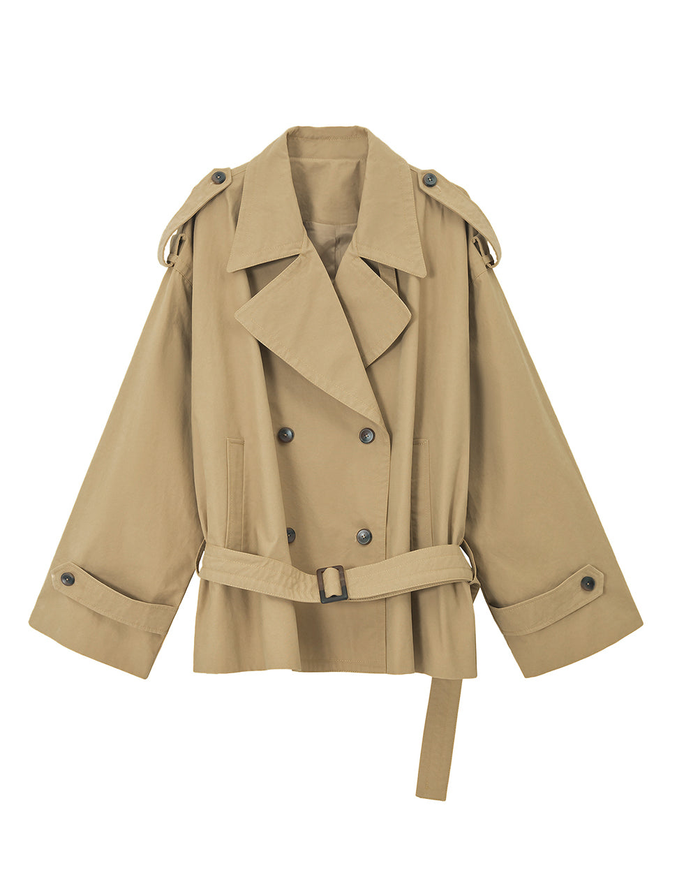 Tan Oversized Crop Trench