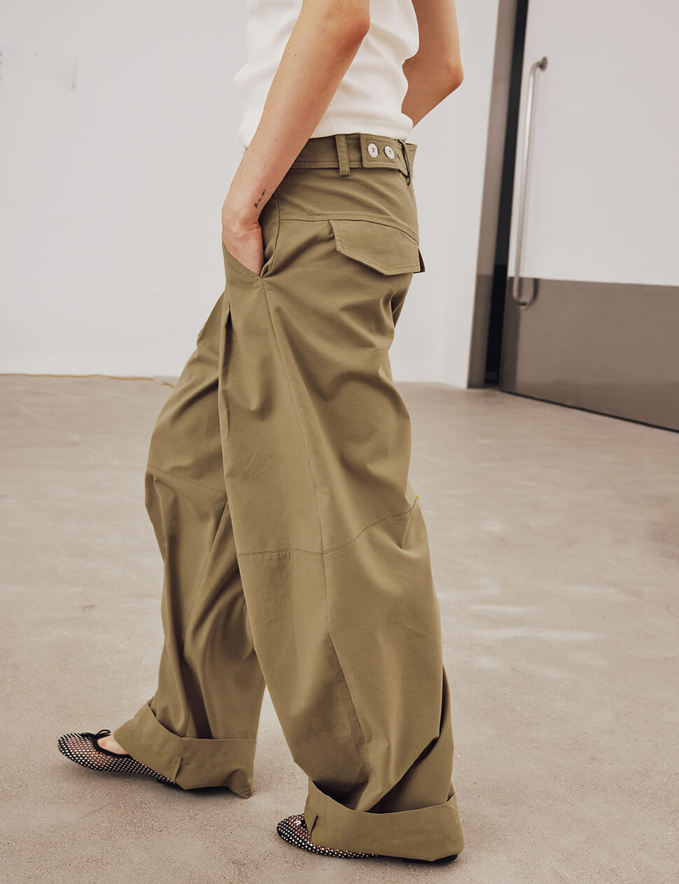 Baggy Khaki Button Pants-BESTSELLER