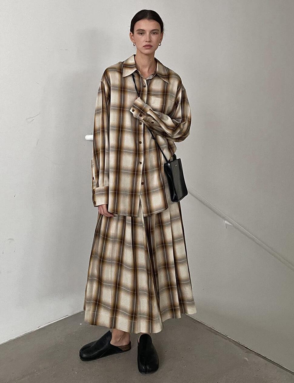 Plaid Midi Skirt