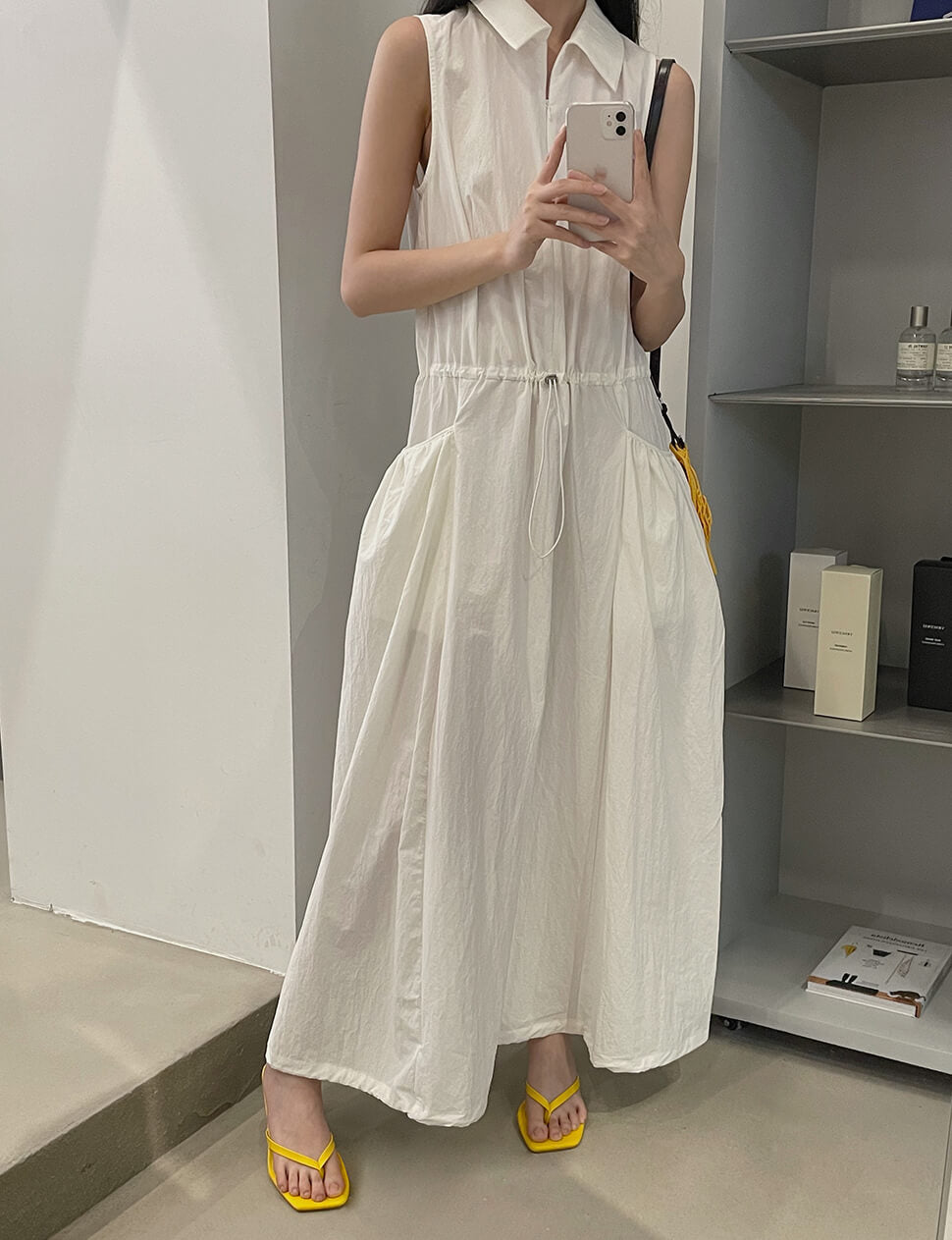 White Drop Pocket Dress
