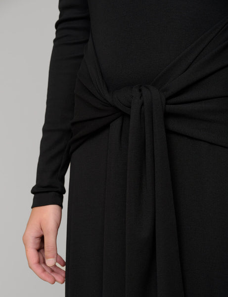 Sleeve-Tie Long Sleeve Dress M