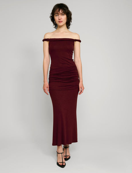 Women's Ipomoea A-line Off-Shoulder Taffeta Midi Dress XS/S