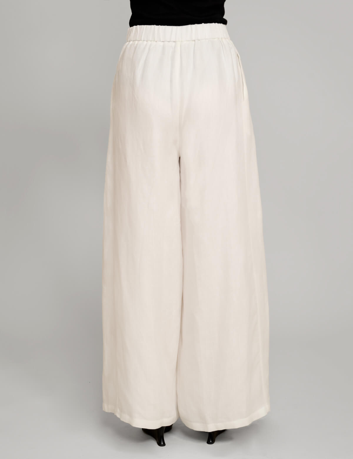 White Linen Wide Leg Pants