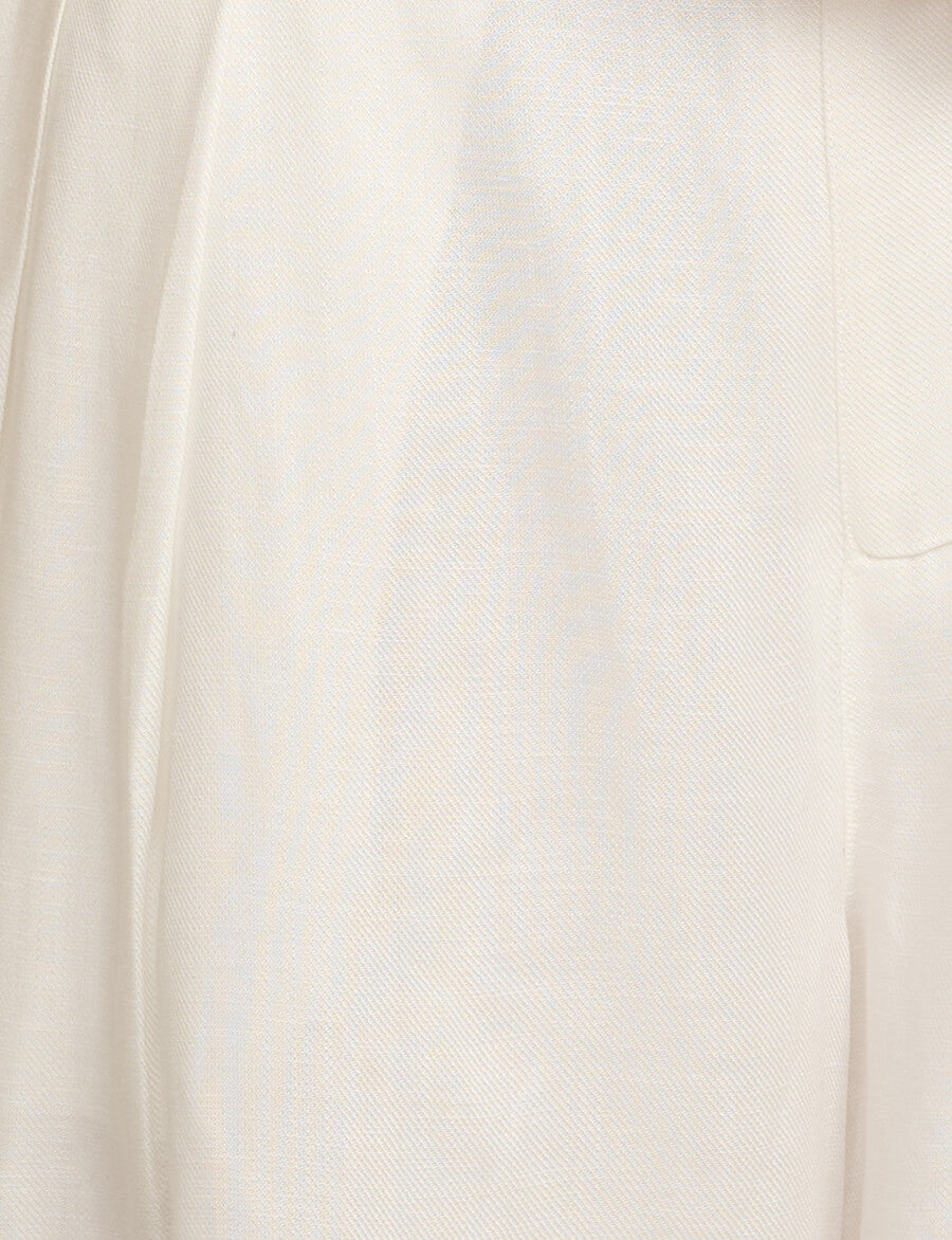 White Linen Wide Leg Pants