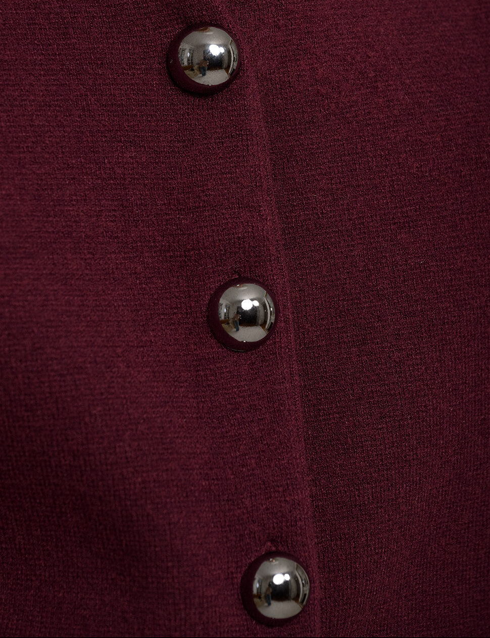 Padded Knit Silver Button Top