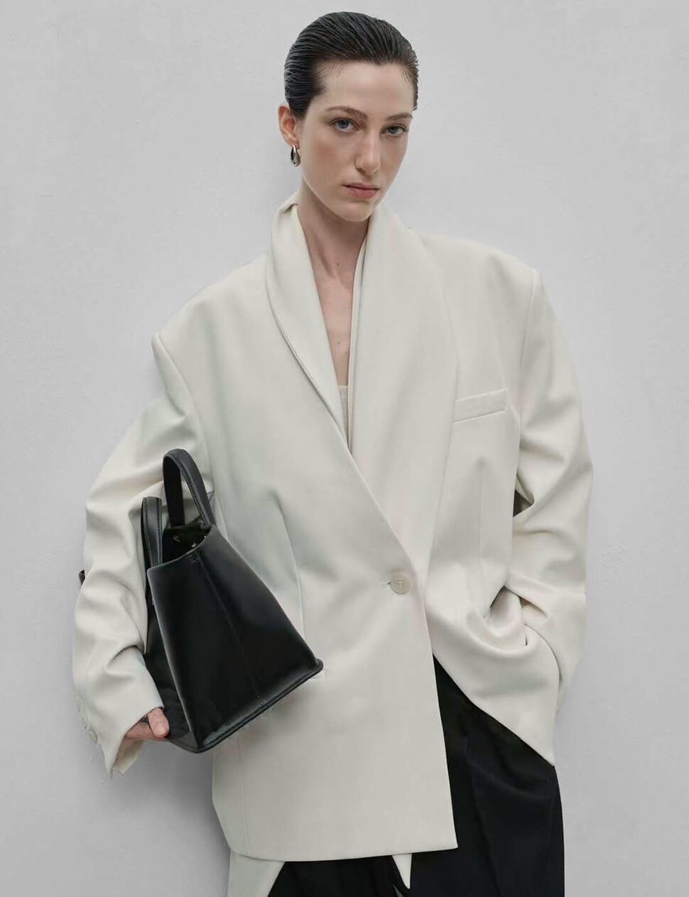 Ivory Scarf Blazer