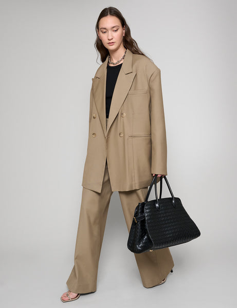 Oversized Double-Breasted Tailored Blazer Jacket