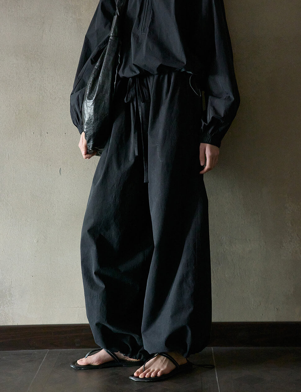 Charcoal Parachute Pants