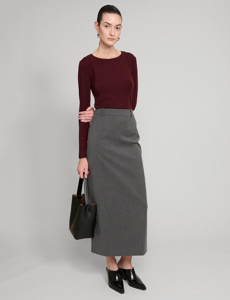トップス theredthread S bicolor layered tops gray THEREDTHREAD / ザレッドスレッド】S symbol bicolor tops