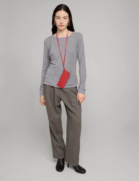 トップス theredthread S bicolor layered tops gray THEREDTHREAD / ザレッドスレッド】S bicolor layered tops