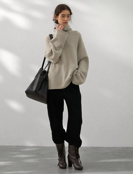 BRIEFING WS WOOL TURTLE NECK ウール タートルネック Merino Wool Turtleneck Long Top | EILEEN FISHER