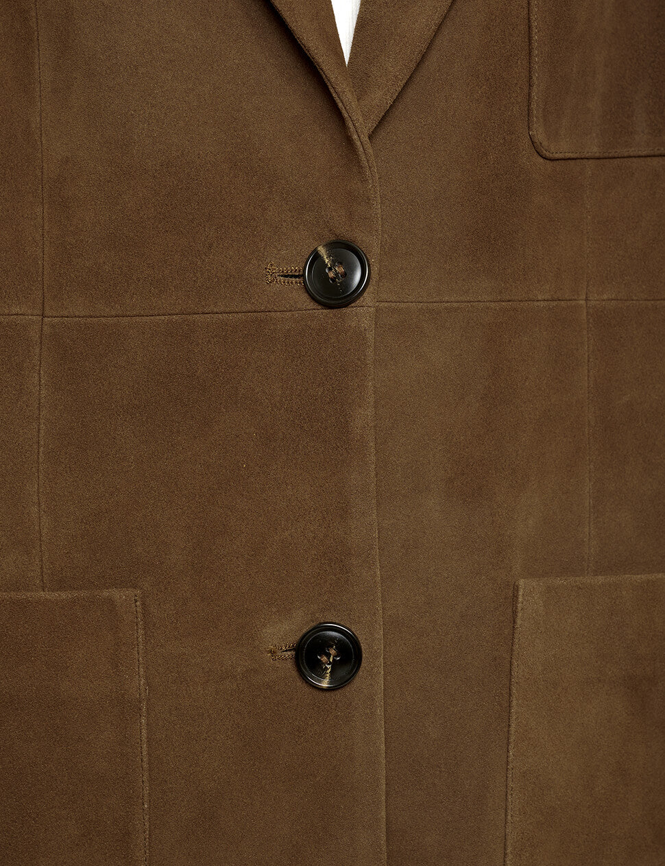 Brown Genuine-Leather Suede Blazer