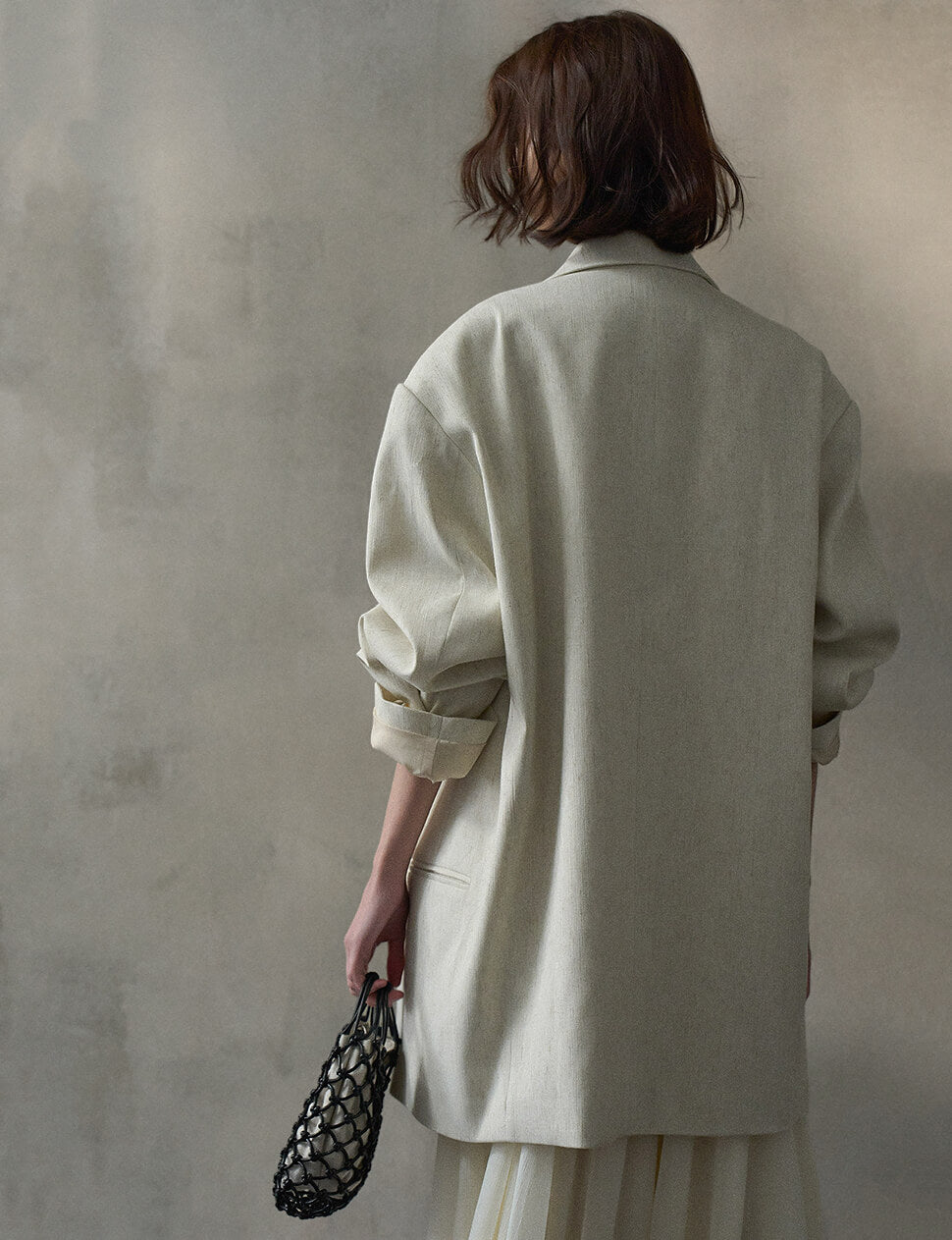 Oat Oversized Linen-Blend Blazer