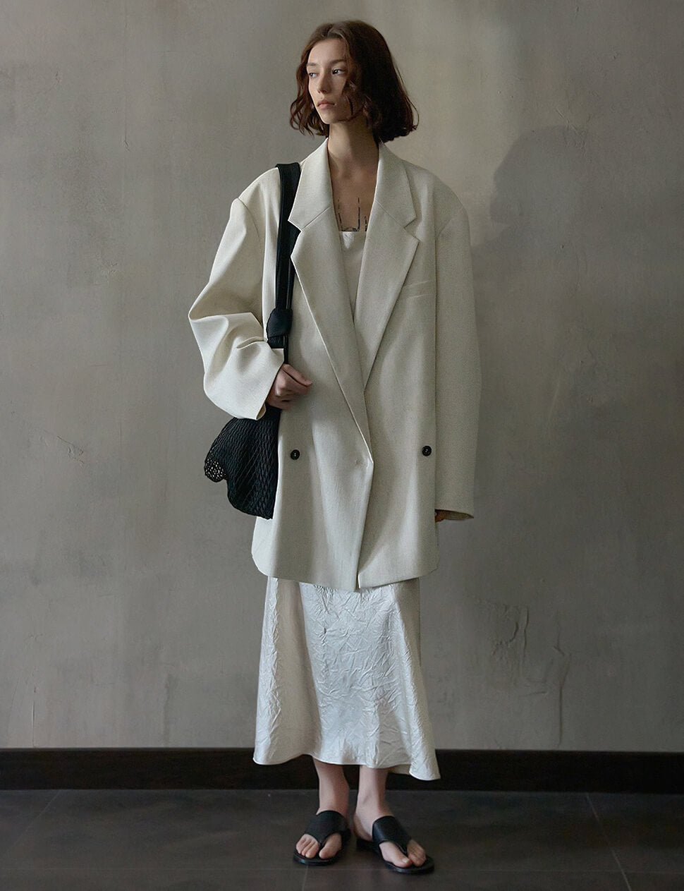 Oat Oversized Linen-Blend Blazer