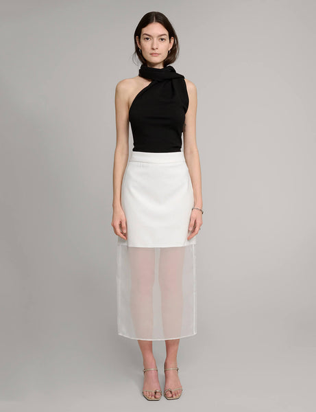 white sheer bottom dress Sheer Excitement Maxi Dress - White