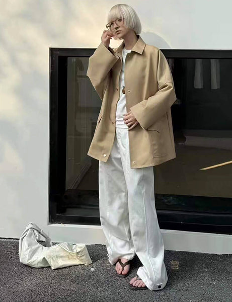 Tan Oversized Twill Jacket