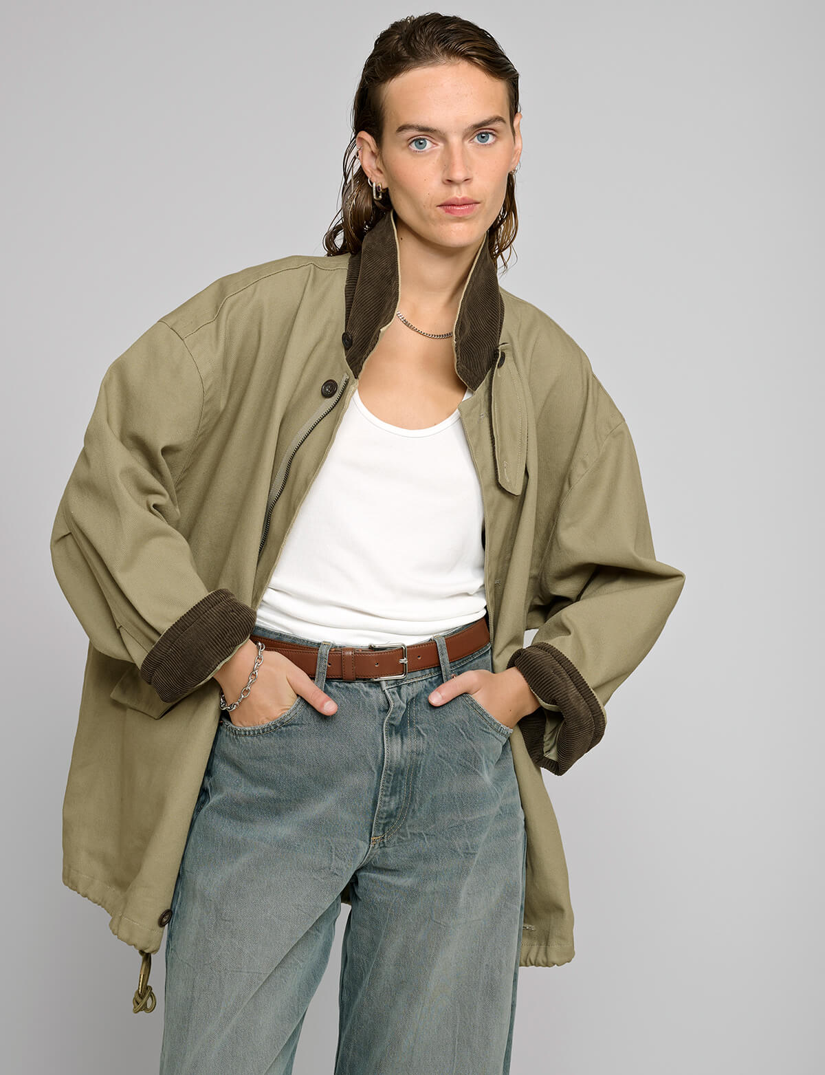 Khaki Corduroy Country Jacket-BESTSELLER