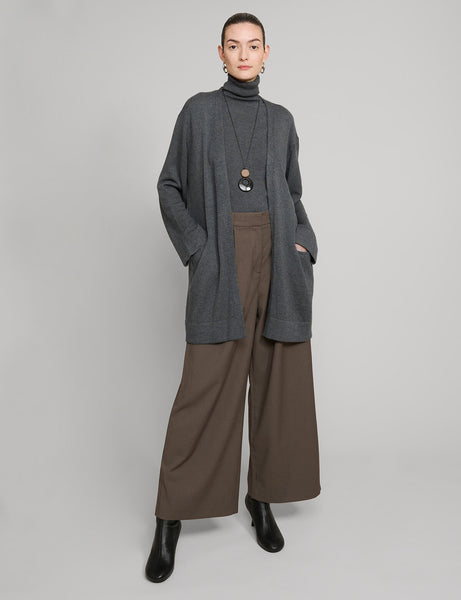 【定番】High Gauge Knit Cardigan　C.GRAY Oversized Grey Knit Cardigan