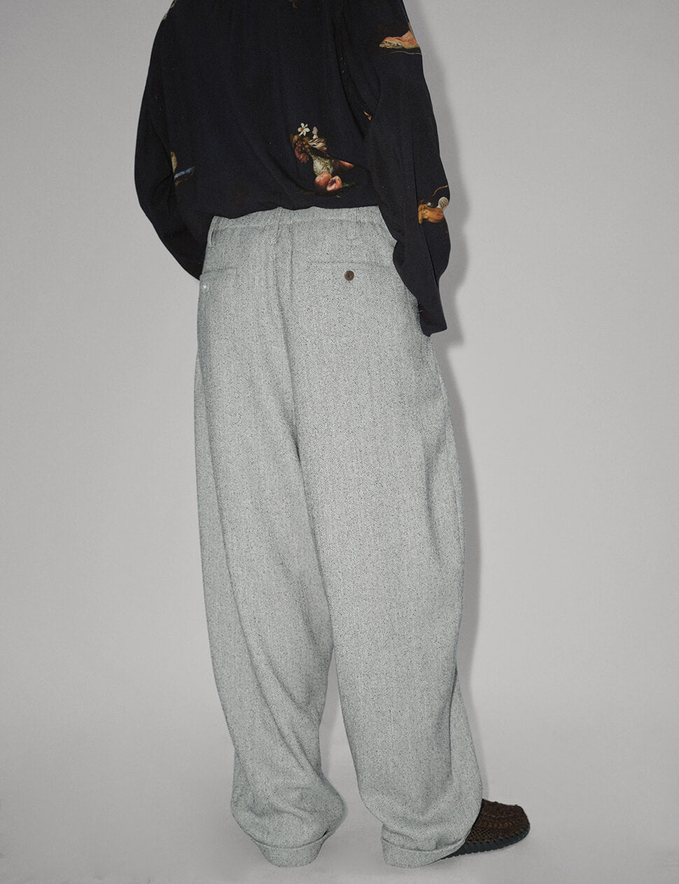 Grey Drawstring Suit Pants