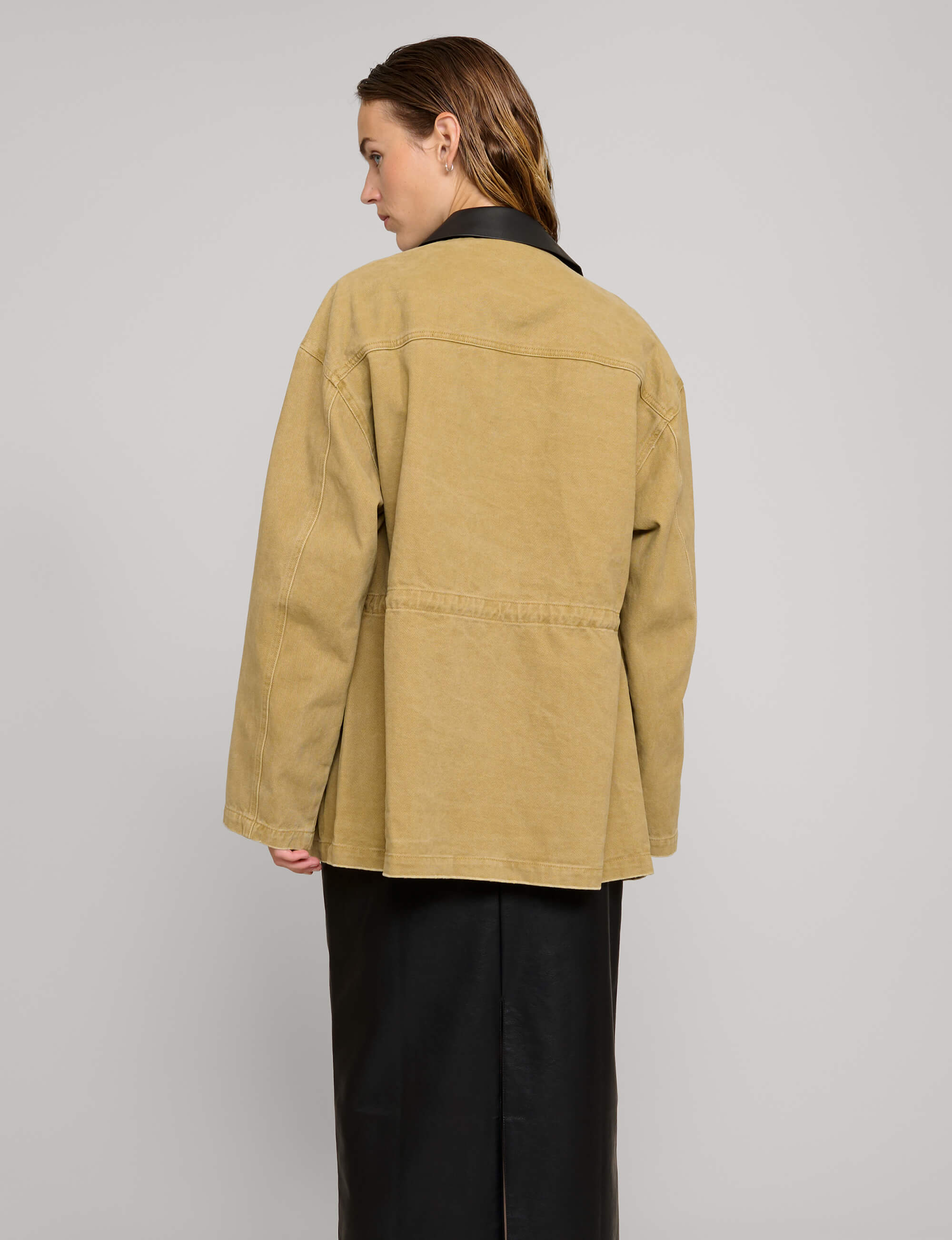 Leather Collar Barn Jacket-BESTSELLER
