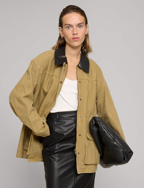 Leather Collar Barn Jacket Leather Collar Barn Jacket