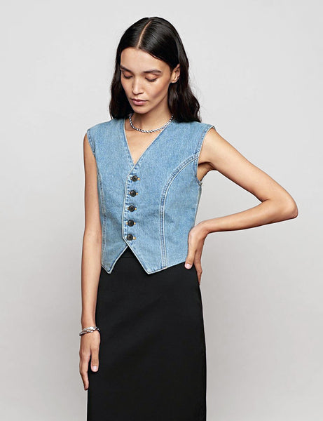 Denim Fitted Vest
