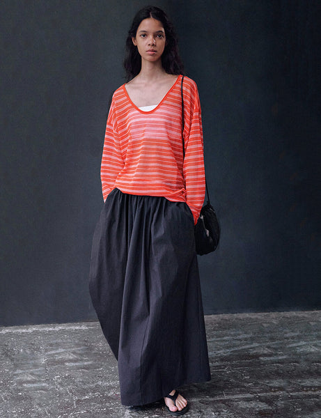 Asymmetric Cocoon Maxi Skirt — Cotton | Pixie Market