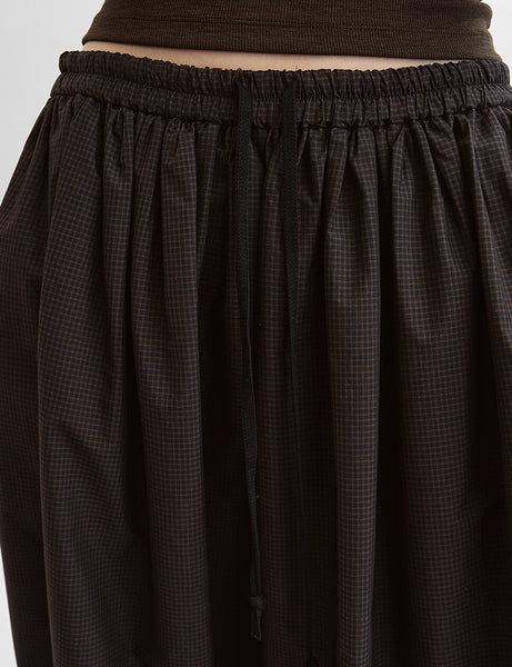 Micro Check Balloon Pants – Wide Leg Drawstring | Pixie Market