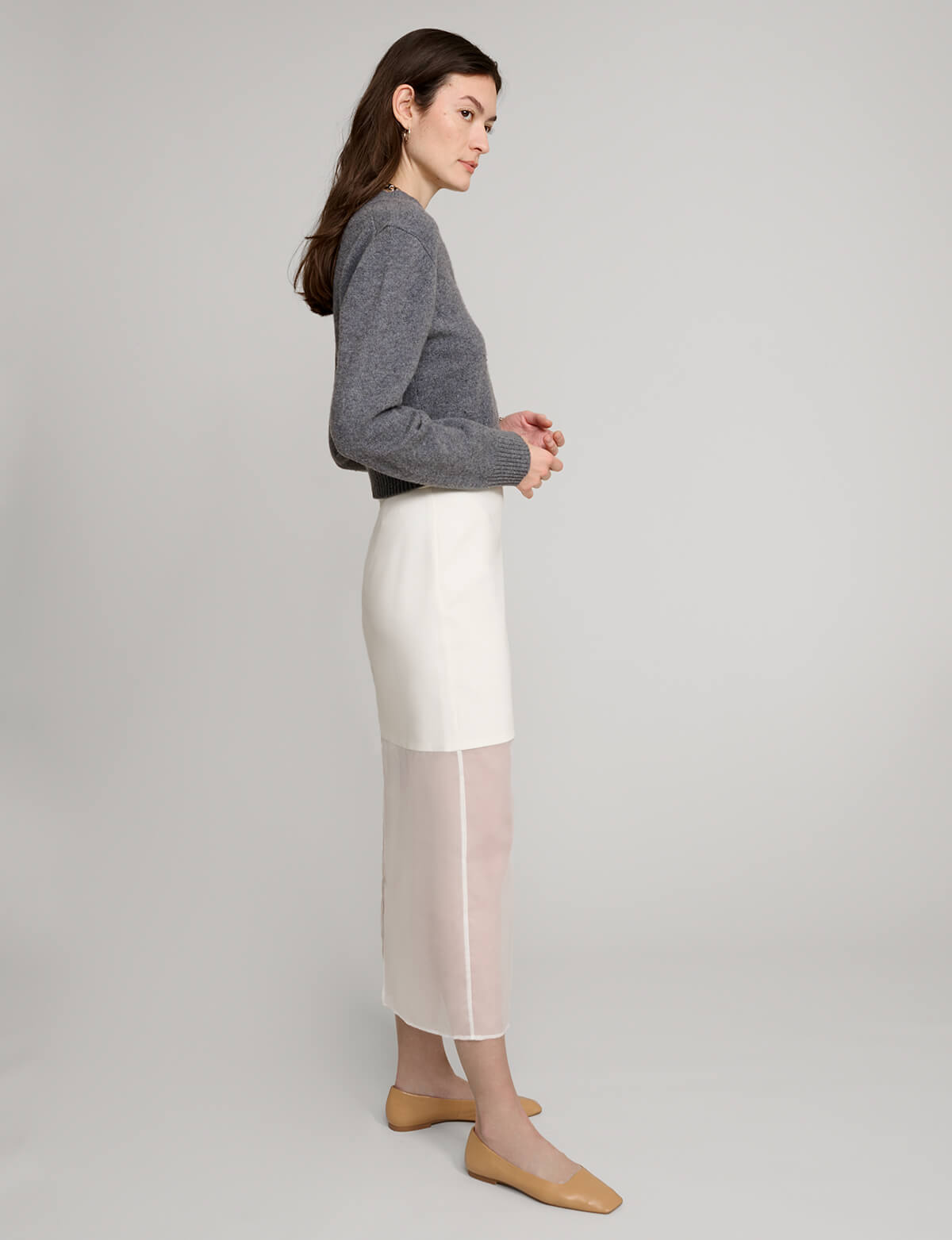 White Sheer Bottom Skirt