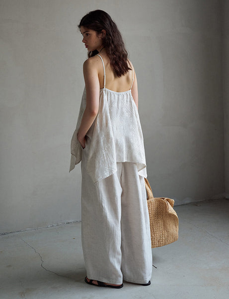 Embroidered Jacquard Cami Top — Handkerchief Hem | Pixie Market