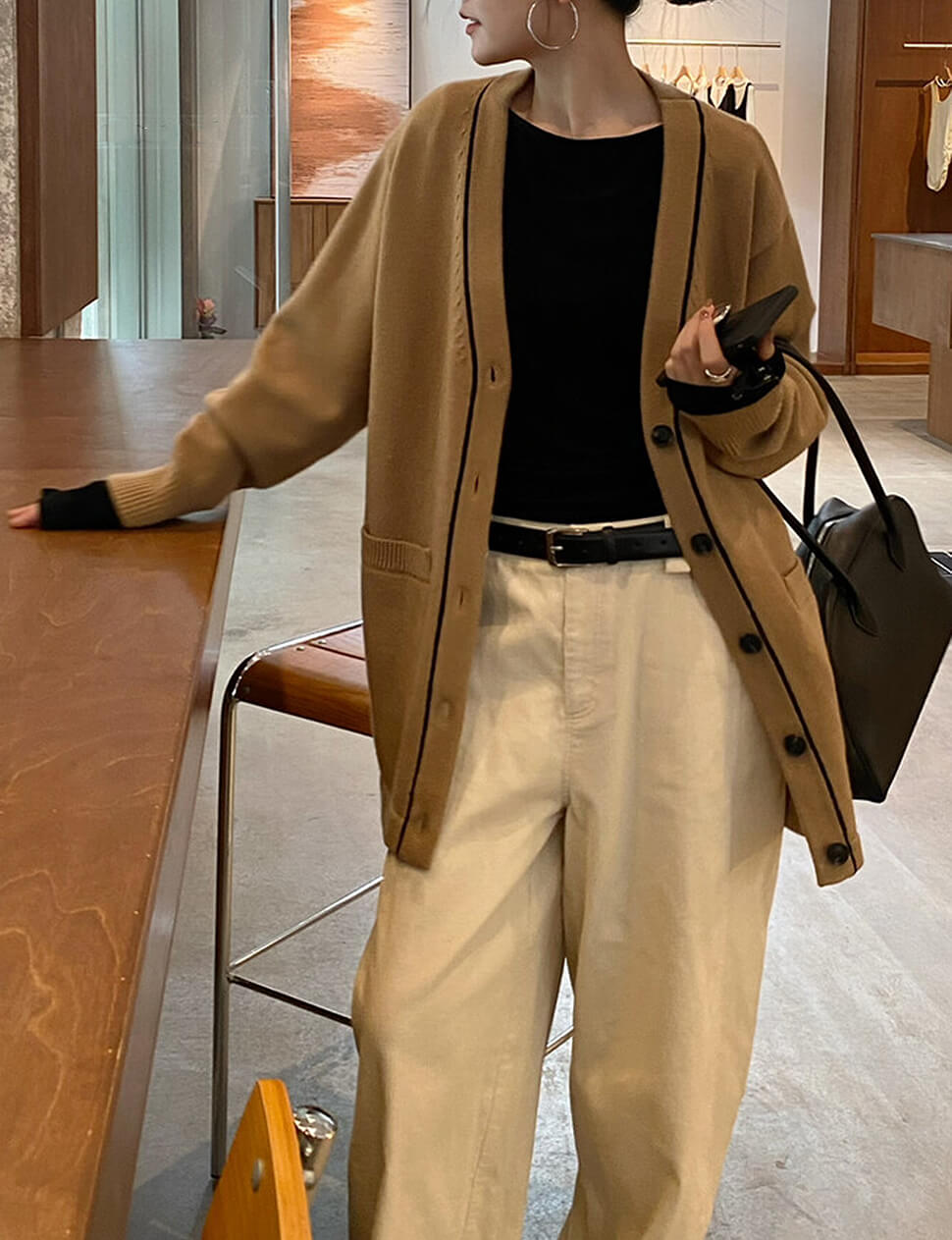 Tan Long Cardigan -PREORDER