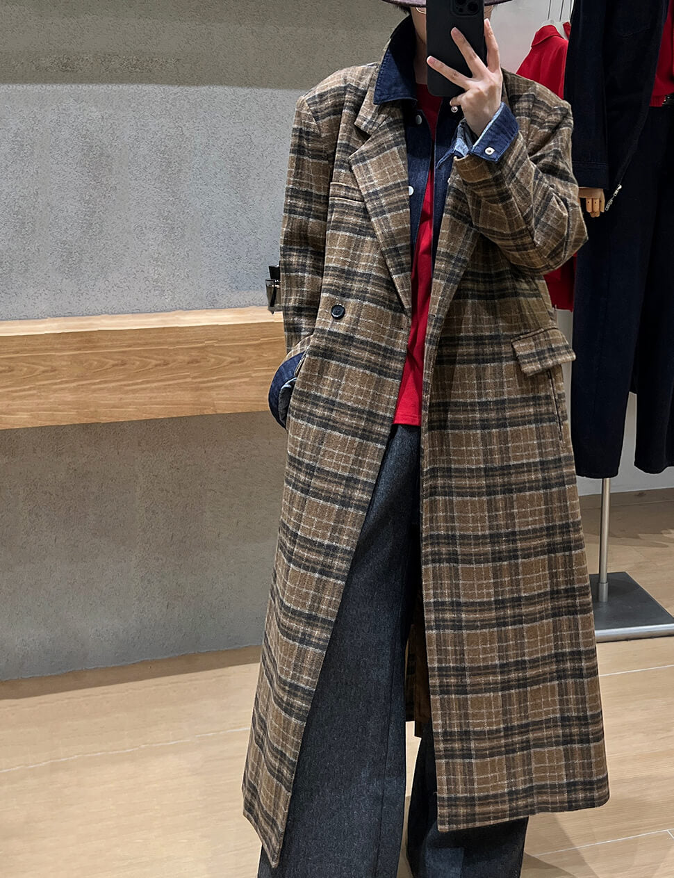 Brown Plaid Coat