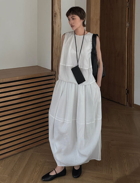 White Parachute Skirt