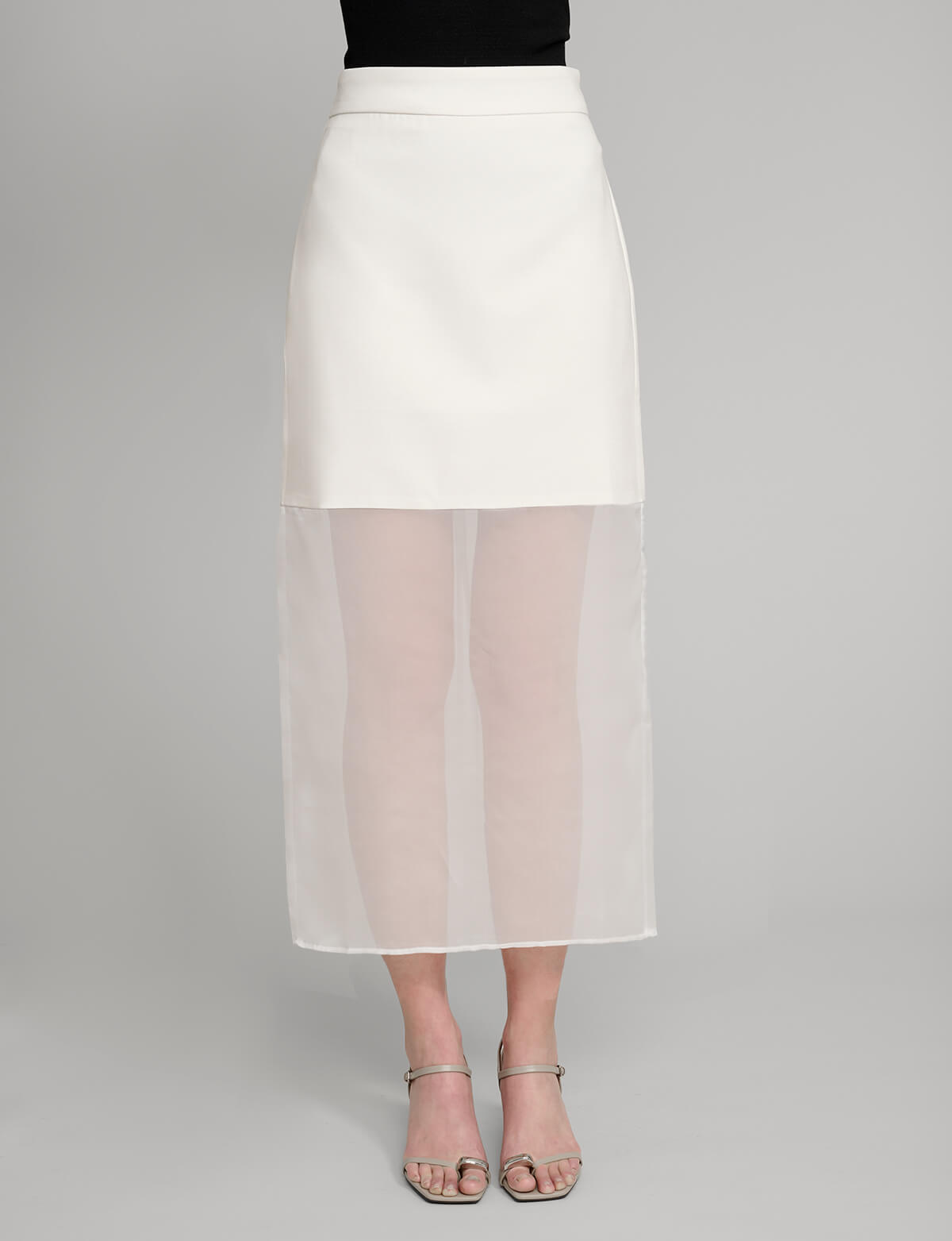 White Sheer Bottom Skirt