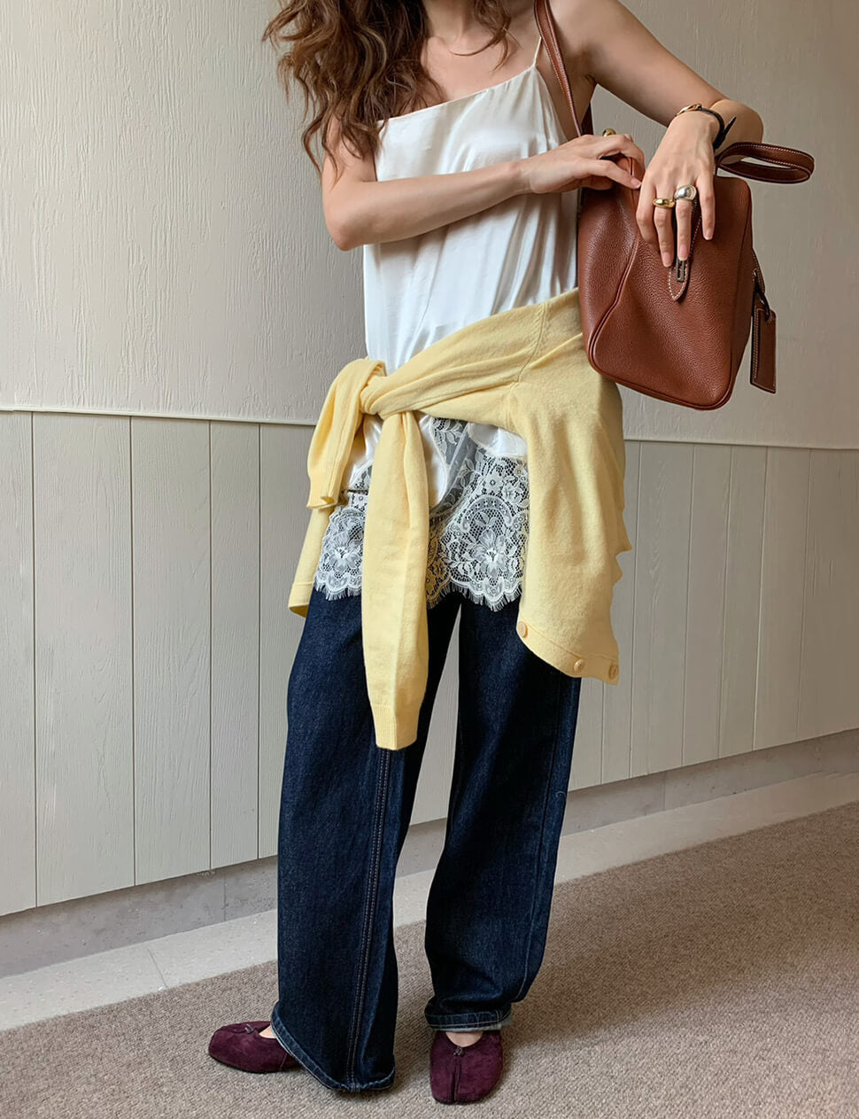 Lace Hem Satin Tank -PREORDER