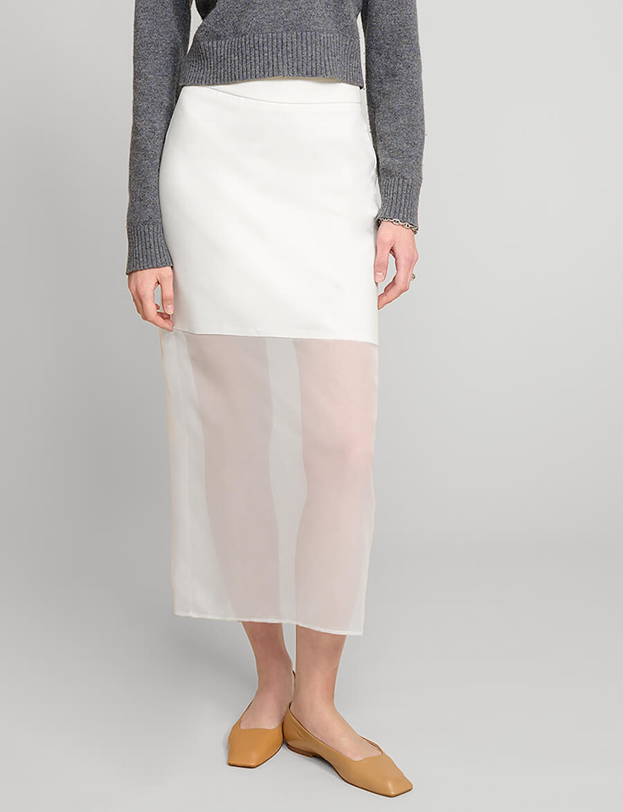 White Sheer Bottom Skirt
