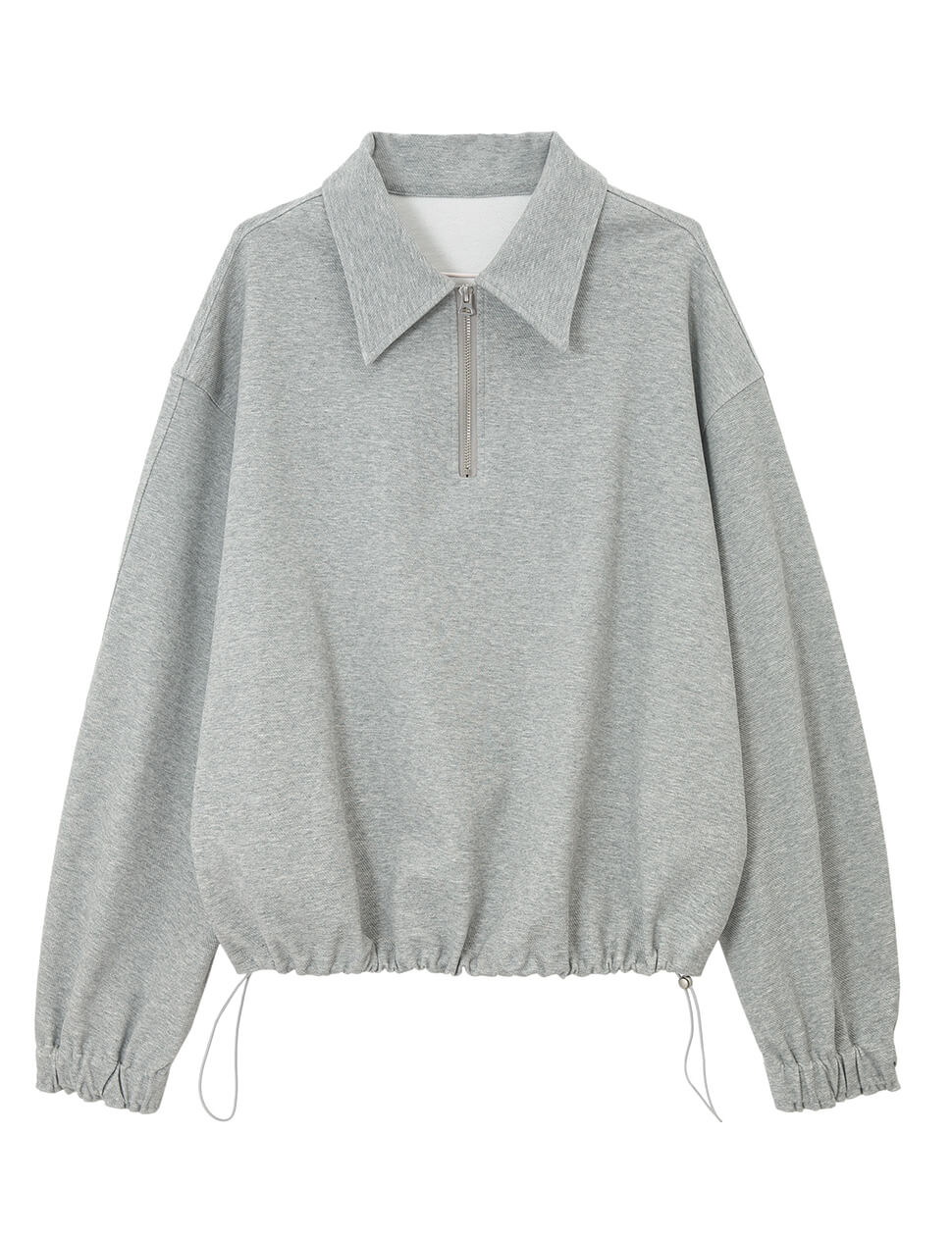 Grey Zip Collar Sweatshirt