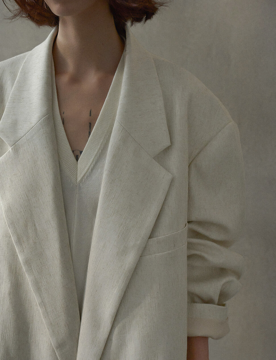 Oat Oversized Linen-Blend Blazer